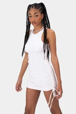 Adika Bee Ruched Ribbed Mini Dress Clothing