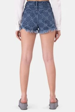 Adika OUTLET Adorn Textured Pattern Denim Shorts
