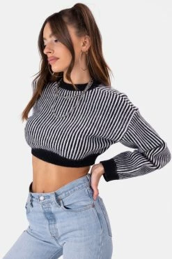 Adika Rust Fuzzy Knit Cropped Sweater OUTLET