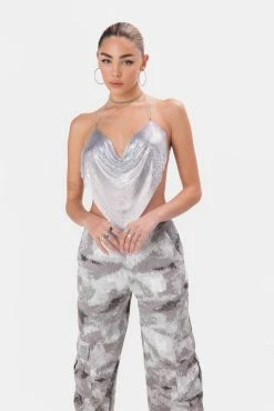 Cheapest 😉 Adika Clothing Glammy Handkerchief Hem Chainmail Top 🎉 7 Adika Clothing Glammy Handkerchief Hem Chainmail Top