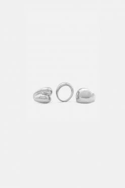 Adika Accessories Silverstone 3-Pack Chunky Ring Set