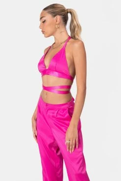 Adika OUTLET Sullivan Satin-Finish Strappy Bralette Top