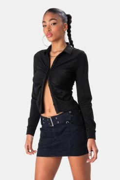 Adika Clothing Chaplin Ruched Button-Down Shirt