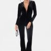 Adika Roscoe Hooded Zip-Up Velvet Jumpsuit Clothing