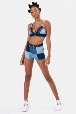 Brand new 😉 Adika Nixon Color Block Denim Shorts 🥰 8 Adika Nixon Color Block Denim Shorts