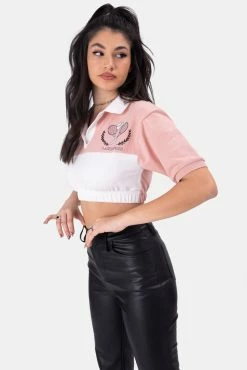 Adika OUTLET LAKEWOOD Embroidery Cropped Polo Top