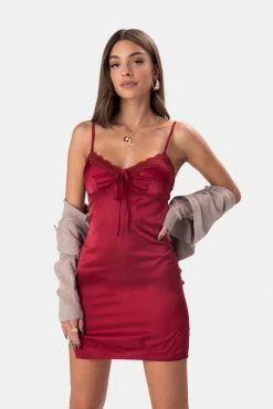Adika Clothing Ginger Satin-Finish Slip Mini Dress