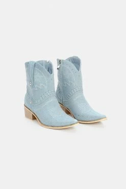 Adika Shoes Brooksie Embellished Denim Booties