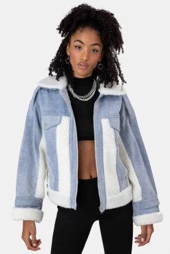 Adika Pilot Fleece-Paneled Denim Jacket OUTLET