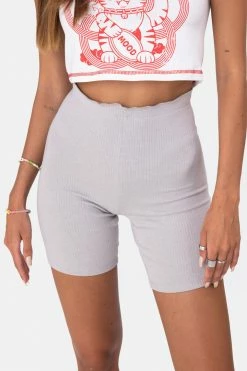 Adika Chad Wavy-Waistband Ribbed Shorts OUTLET