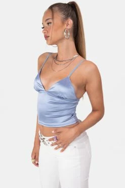 Adika Cosmos Satin-Finish Crop Top