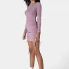 Adika Twist Ruched Ribbed Mini Dress OUTLET