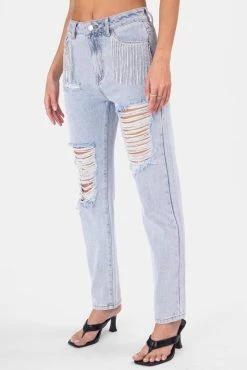 Adika OUTLET Sparkz Rhinestone Detail Jeans | RIPPED