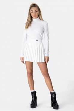 Adika ADK Embroidery Pleated Mini Skirt
