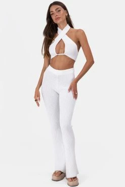 Adika Mimosa Knitted Halter Crop Top