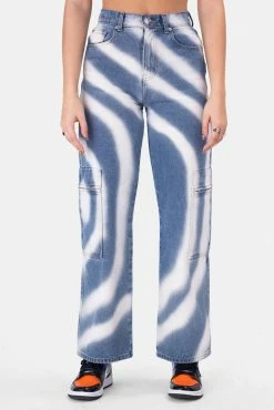Adika Swirl Graffiti Print Cargo Jeans | WIDE