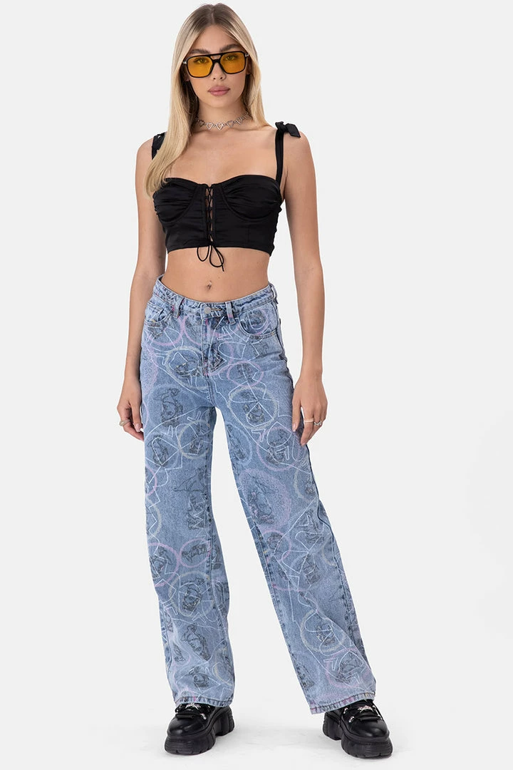 Wholesale 🤩 Adika Romano Graphic 👖 Jeans | WIDE 🔥 1 Adika Romano Graphic Jeans | WIDE