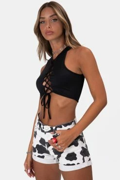 Adika OUTLET Cyber Lace-Up Crop Top