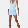 Adika Port Ruched Halter Mini Dress