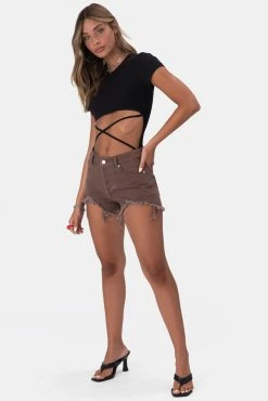 Adika Ritchie Crisscross Cut-Out Bodysuit