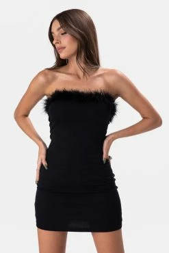 Adika Best Sellers Moulin Faux-Fur Detail Tube Dress
