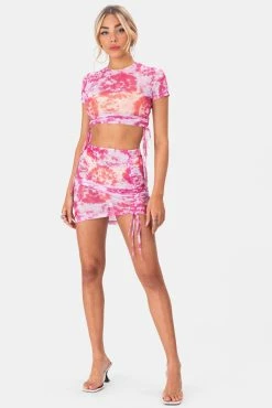 Adika Clothing Byron Tie-Dye Mesh Crop Top