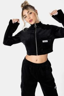 Adika OH DARLING Zip-Up Velvet Top