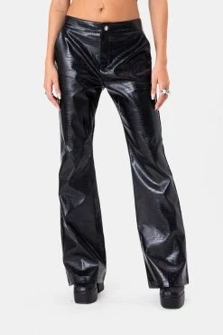 Adika Clothing Blakley Snake-Pattern Faux Leather Pants