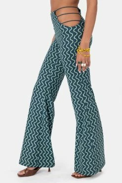 Adika Twisty Cut-Out Flared Pants OUTLET