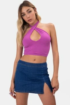 Adika Sanderson Cross-Wrap Halter Top