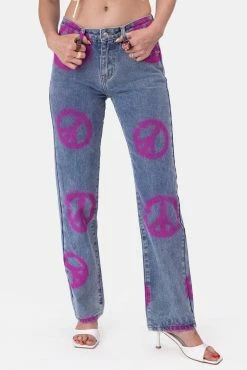 Adika Peace-Out Graffiti Print Jeans | STRAIGHT Clothing