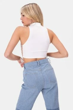 Buy 👍 Adika Y2K Fever Aguilera Lace-Up Crop Top ⭐ 9 Adika Y2K Fever Aguilera Lace-Up Crop Top