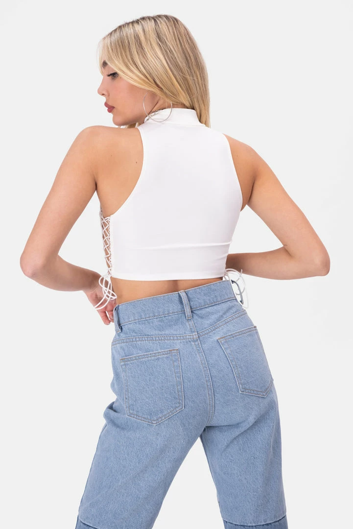 Buy 👍 Adika Y2K Fever Aguilera Lace-Up Crop Top ⭐ 4 Adika Y2K Fever Aguilera Lace-Up Crop Top
