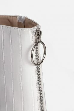 Adika Bianco Faux Leather Booties