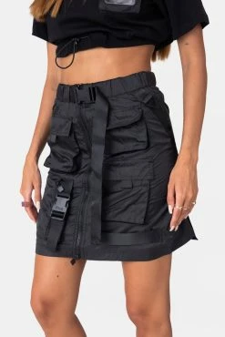 Adika FILA // Cargo Pockets Nylon Mini Skirt