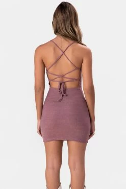 Adika Gatsby Back-Tie Glitter Mini Dress Clothing