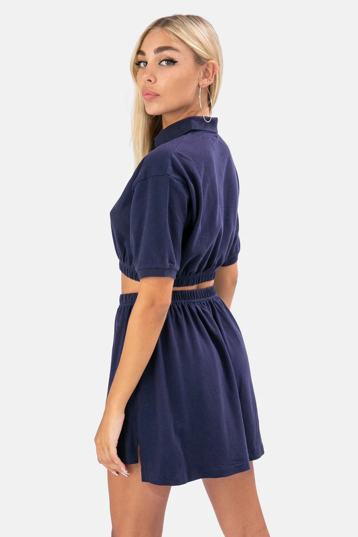 Best Sale โ๏ธ Adika OUTLET Snake Embroidery Cropped Polo ๐ Shirt โญ 4 Adika OUTLET Snake Embroidery Cropped Polo Shirt