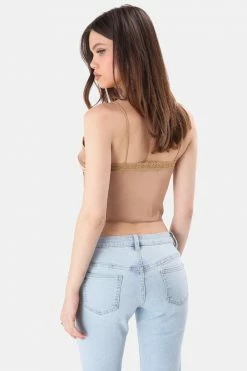 Adika Goldie Satin-Finish Cropped Cami Top