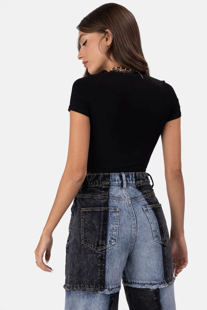 Best Sale ๐ Adika Hanson Lace-Trim Cropped Tee Clothing โจ 4 Adika Hanson Lace-Trim Cropped Tee Clothing