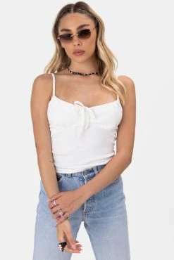 Adika Moritz Tie-Front Ribbed Top OUTLET