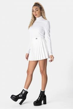 Adika ADK Embroidery Pleated Mini Skirt