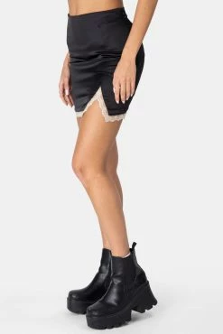 Adika OUTLET Raven Satin Finish Mini Skirt