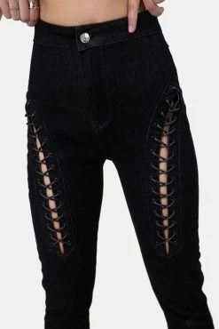 Adika OUTLET Minxy Lace-Up Detail Jeans | SKINNY