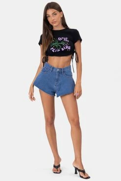 Adika Creedence Raw-Hem Denim Shorts