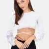 Adika Drapes Satin Finish Crop Top