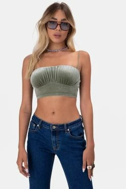 Adika Sakura Velvet Crop Top Clothing