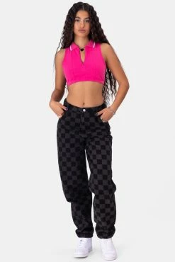 Adika Vivid Front Zip Crop Top OUTLET