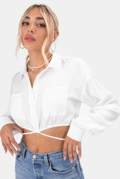 Adika OUTLET Crop Button-Down Shirt