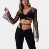 Adika Florally Wrap Sheer Crop Top
