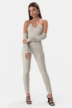 Adika Spark Glitter Jumpsuit With Gloves